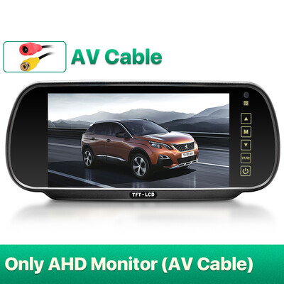 HD AHD 7 colių 12V–36V transporto priemonės galinio vaizdo veidrodžio parkavimo monitorius su 170° 1080P AHD atbulinės eigos kameros didelės raiškos veidrodžiu