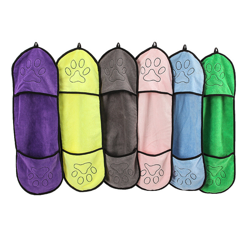 Naminių gyvūnėlių rankšluostis greitai išdžiūsta šunų rankšluostis, vonios chalatas, minkštas pluoštas, sugeriantis kačių rankšluostis Patogus naminių gyvūnėlių valymui.