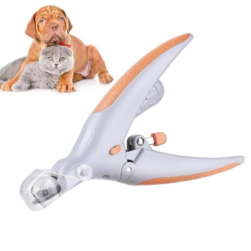 Nagų kirpimo mašinėlės su LED šviečiančia šviesa Profesionalios naminių gyvūnėlių nagų priežiūros žirklės šunims katėms smulkiems gyvūnams letenų nagų kirpimui M0p3