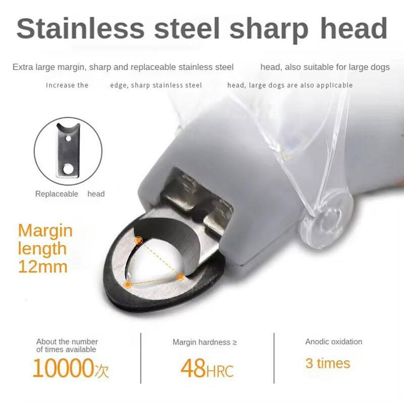 Nagų kirpimo mašinėlės su LED šviečiančia šviesa Profesionalios naminių gyvūnėlių nagų priežiūros žirklės šunims katėms smulkiems gyvūnams letenų nagų kirpimui M0p3
