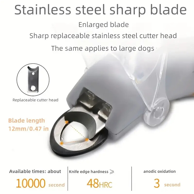 LED gaismas mājdzīvnieku nagu grieznes — lieliski piemērotas kaķu un suņu nagu un spīļu apgriešanai, 5x palielinājums, var izmantot kā nagu grieznes, Qu