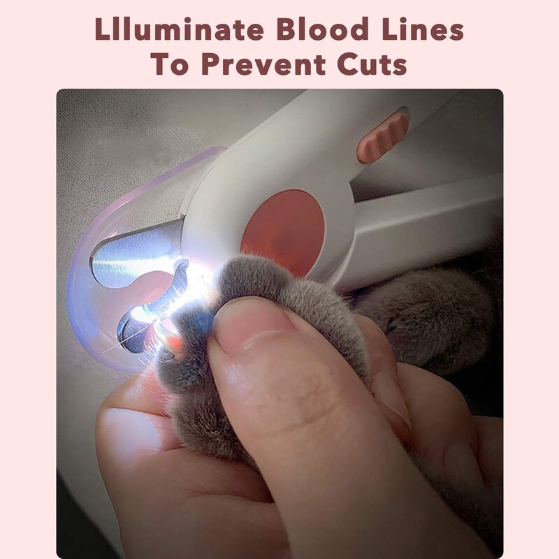 Mājdzīvnieku kaķu nagu griešanas mašīna ar LED gaismas apaļo galviņu suņu kaķu nagu griezējs nagu griezējs, kopšanas vīļu dzirnaviņas maziem dzīvniekiem