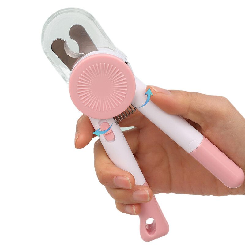 LED apšviestos naminių gyvūnų nagų kirpimo mašinėlės su apsaugine apsauga – skirtos katėms ir šunims, nerūdijančio plieno naminių gyvūnėlių nagų kirpimo mašinėlės