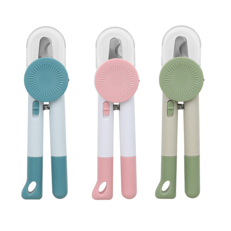 LED apšviestos naminių gyvūnų nagų kirpimo mašinėlės su apsaugine apsauga – skirtos katėms ir šunims, nerūdijančio plieno naminių gyvūnėlių nagų kirpimo mašinėlės