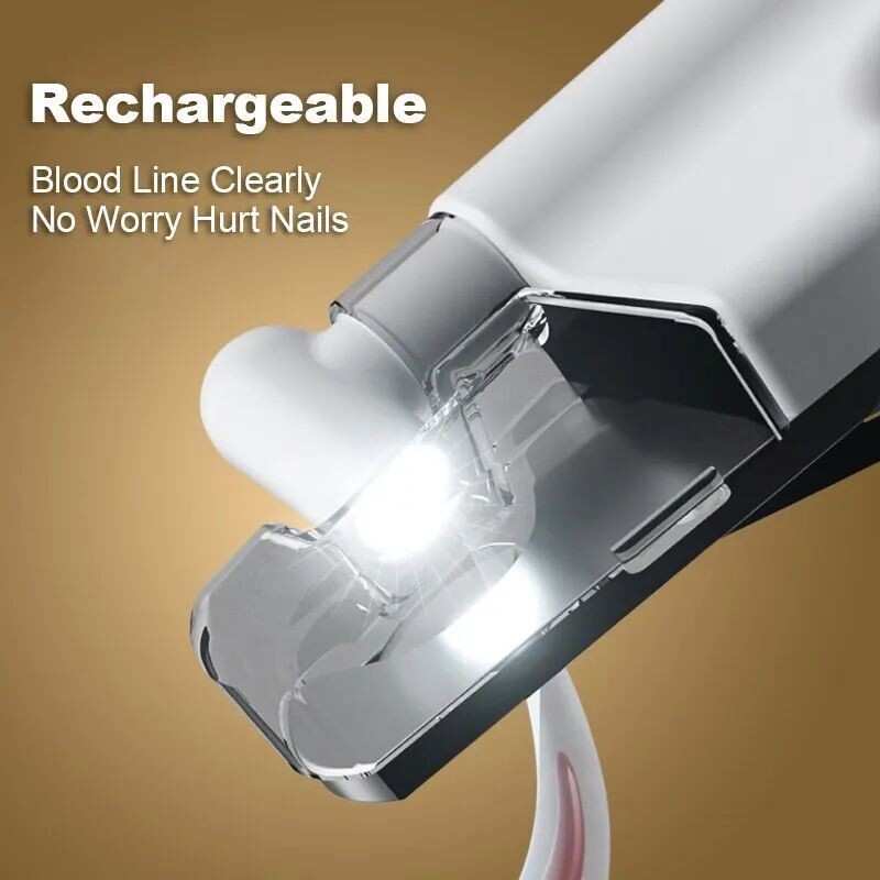 Mājdzīvnieku nagu grieznes ar gaismu suņiem un kaķiem — uzlādējama, vienkārša un droša apgriešana ar precīziem asmeņiem un LED gaismu