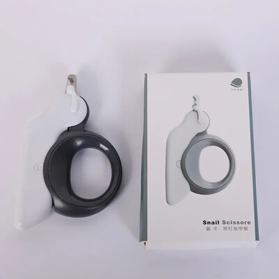 Aparat de tăiat unghii pentru pisică Manichiură Artefact Forma melc Potrivire a culorii Lumină cu LED Tăiere de siguranță Aplicație pentru începători pentru animale de companie