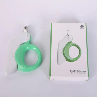 Aparat de tăiat unghii pentru pisică Manichiură Artefact Forma melc Potrivire a culorii Lumină cu LED Tăiere de siguranță Aplicație pentru începători pentru animale de companie