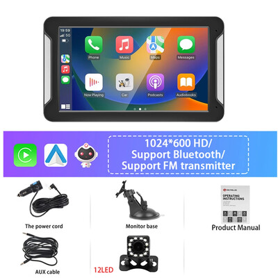 Gearelec automobilio radijo multimedijos vaizdo grotuvas Belaidis CarPlay Android Auto 7 colių jutiklinis ekranas su USB AUX FM galinio vaizdo kamerai