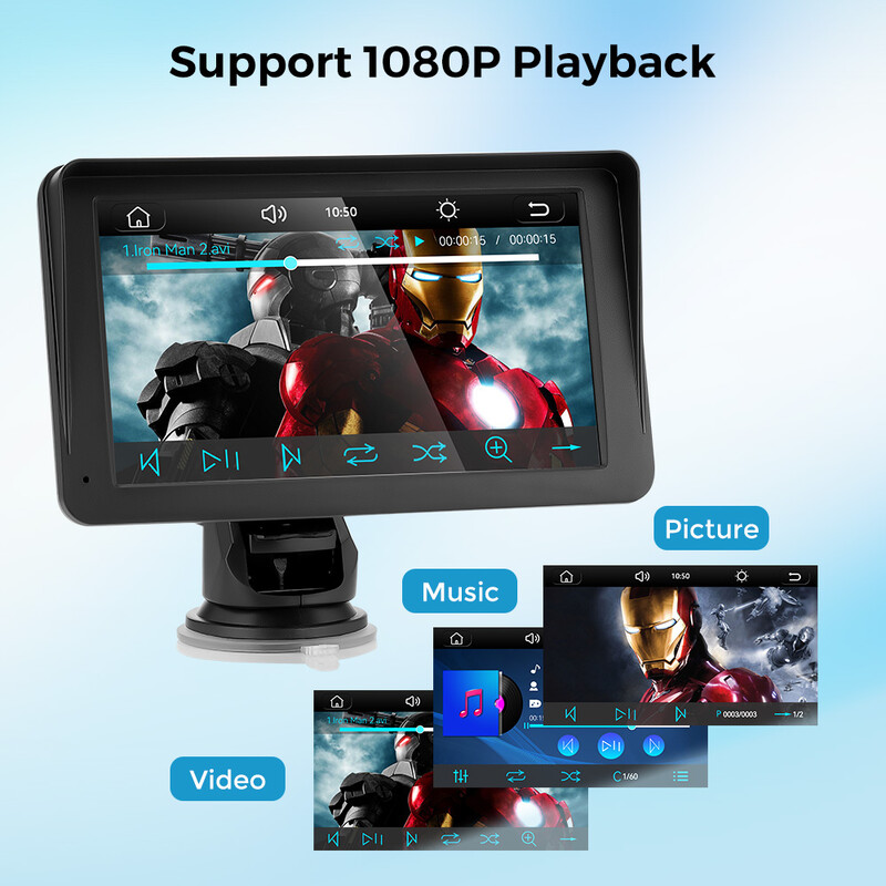 Gearelec automobilio radijo multimedijos vaizdo grotuvas Belaidis CarPlay Android Auto 7 colių jutiklinis ekranas su USB AUX FM galinio vaizdo kamerai