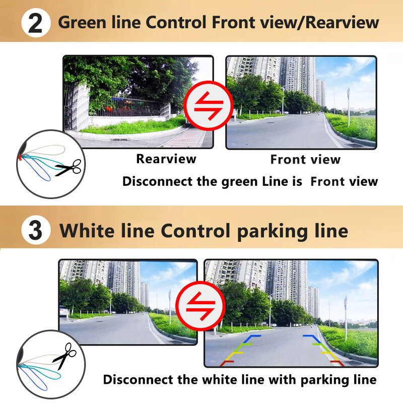 „Smartour 4K AHD Golden Lens“ automobilio galinio vaizdo kamera galinio vaizdo automobilio kamera atsarginė atbulinės eigos kamera HD naktinio matymo statymo kamera