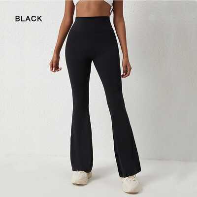 DIAS FIT JOY Persiku platās bikses sieviešu jogai ar augstu vidukli un gurnus paceļamas šauras bikses platas fitnesa bikses ātri žūstošas