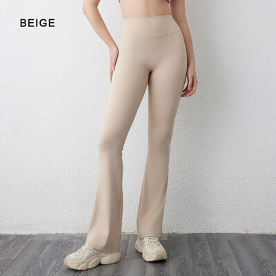 DIAS FIT JOY Persiku platās bikses sieviešu jogai ar augstu vidukli un gurnus paceļamas šauras bikses platas fitnesa bikses ātri žūstošas