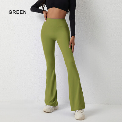 DIAS FIT JOY Persiku platās bikses sieviešu jogai ar augstu vidukli un gurnus paceļamas šauras bikses platas fitnesa bikses ātri žūstošas