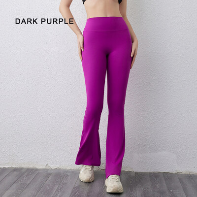 DIAS FIT JOY Persiku platās bikses sieviešu jogai ar augstu vidukli un gurnus paceļamas šauras bikses platas fitnesa bikses ātri žūstošas