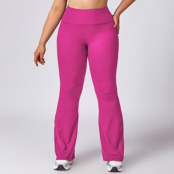 Sportswear Woman Gym Plus Size Yoga Flared Ψηλόμεση Αναπνεύσιμο Φαρδύ Παντελόνι Γυμναστήριο Sports Slim Flared στενό παντελόνι Παντελόνι χορού