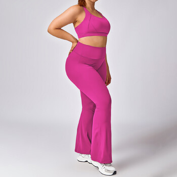 Sportswear Woman Gym Plus Size Yoga Flared Ψηλόμεση Αναπνεύσιμο Φαρδύ Παντελόνι Γυμναστήριο Sports Slim Flared στενό παντελόνι Παντελόνι χορού