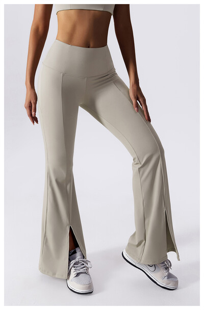 Sieviešu jogas bikses ar augstu vidukli Sporta fitnesa dejas ikdienišķas bikses ar zvana dibenu, platas bikses sievietēm sporta zālē, seksīgi elpojošas