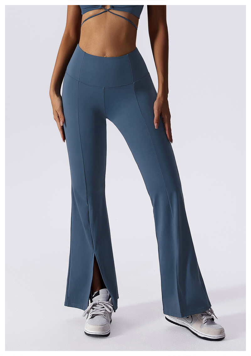 Sieviešu jogas bikses ar augstu vidukli Sporta fitnesa dejas ikdienišķas bikses ar zvana dibenu, platas bikses sievietēm sporta zālē, seksīgi elpojošas