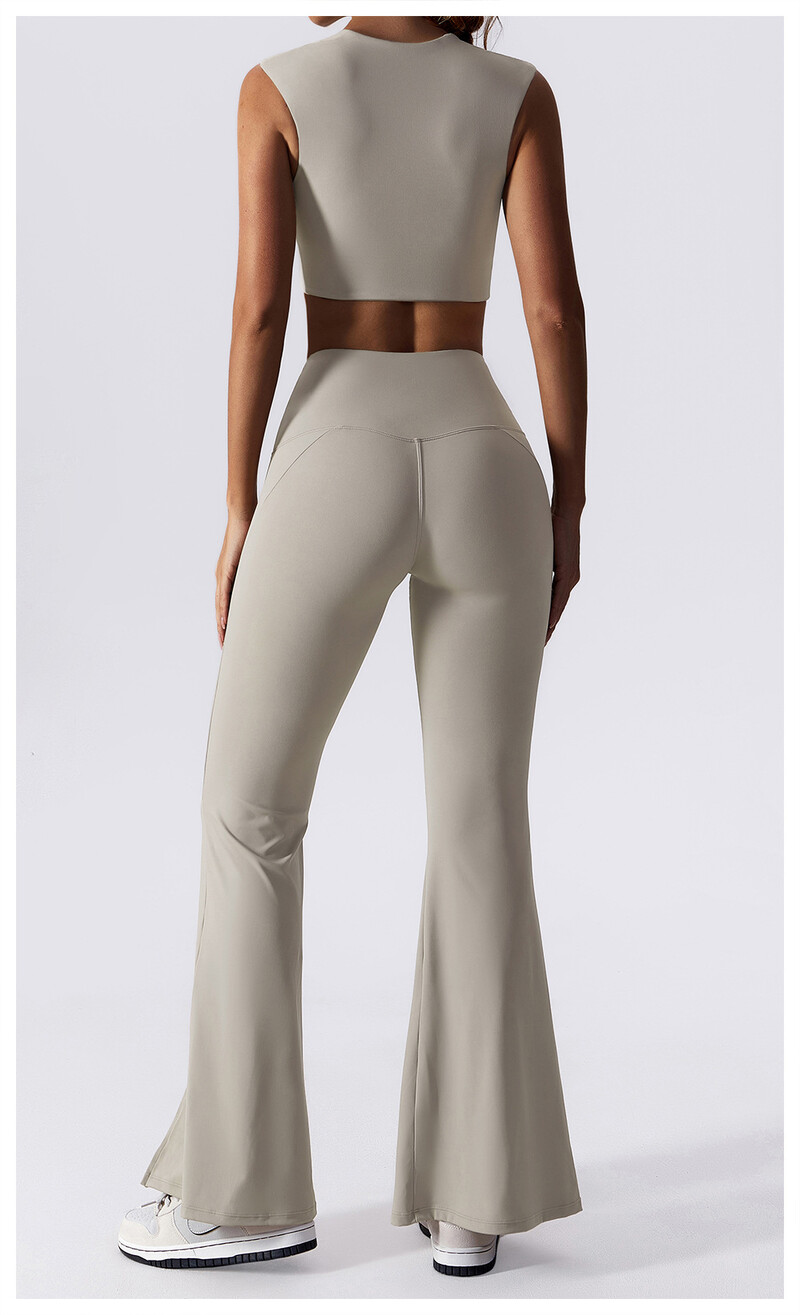 Sieviešu jogas bikses ar augstu vidukli Sporta fitnesa dejas ikdienišķas bikses ar zvana dibenu, platas bikses sievietēm sporta zālē, seksīgi elpojošas