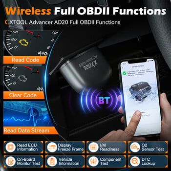 XTOOL Advancer AD20 Mini Bluetooth 5.0 Σαρωτής OBD2 Πλήρης obd2 Λειτουργίες Εργαλείο διαγνωστικής σάρωσης αυτοκινήτου Ανάγνωση/Εκκαθάριση κωδικού σφάλματος Universal