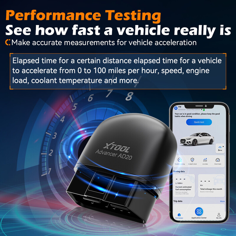 XTOOL Advancer AD20 Mini Bluetooth 5.0 Scaner OBD2 Funcții complete obd2 Instrument de scanare pentru diagnosticare auto Citiți/Șterge codul de eroare Universal