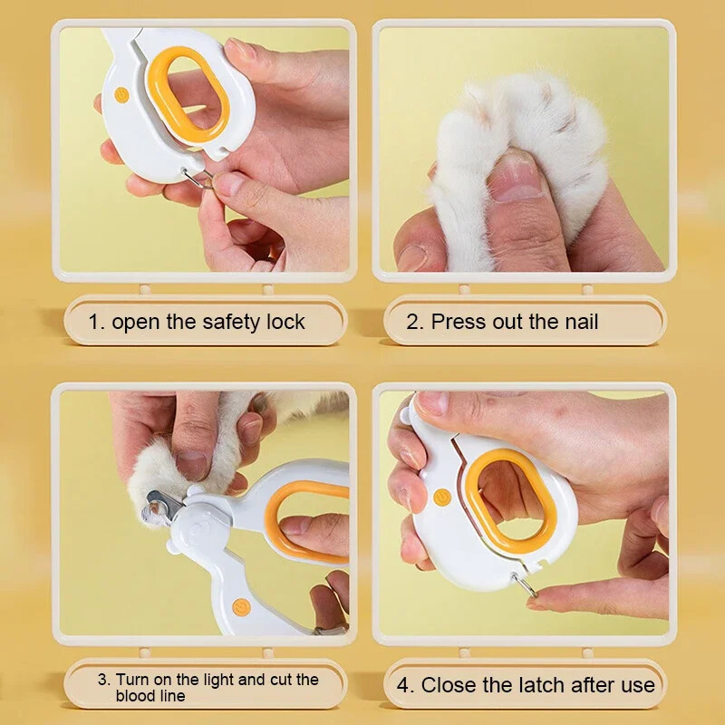 Нокторезачка за домашни любимци с LED светлина Кучета Ножица за подстригване на котки Ножица за пръсти на лапи за нокти