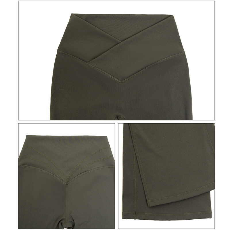 Moterų Yoga Flare Kelnės Didelio dydžio Bell Bottom Kelnės Sportinės Besiūlės V Cross High Waist Treniruotės Sportiniai Apranga Sporto Kelnės Sporto Kelnės