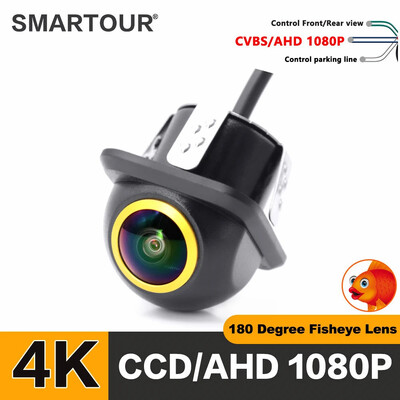 SMARTOUR 4K 180 kraadi kalasilmobjektiiviga auto tahavaatekaamera Full HD öönägemine tagurpidi AHD 1080P kalasilm sõiduki parkimiskaamera