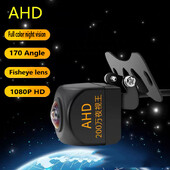 170 laipsnių plataus kampo transporto priemonė AHD HD atbulinės eigos vaizdo zondas Fisheye itin aiškus Night Vision King 1080P kamera