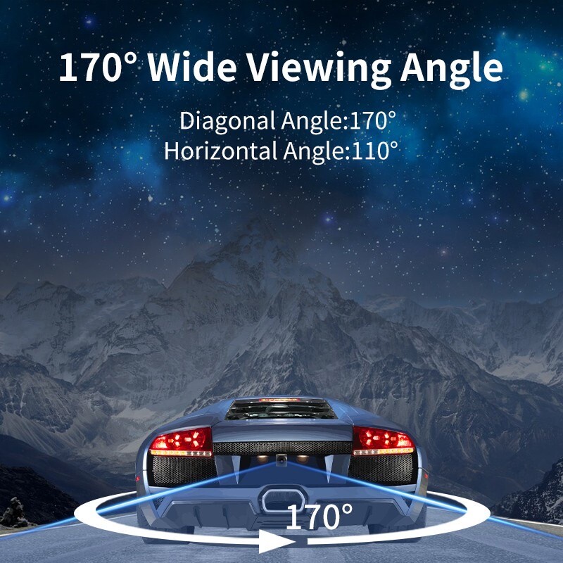 170 laipsnių plataus kampo transporto priemonė AHD HD atbulinės eigos vaizdo zondas Fisheye itin aiškus Night Vision King 1080P kamera