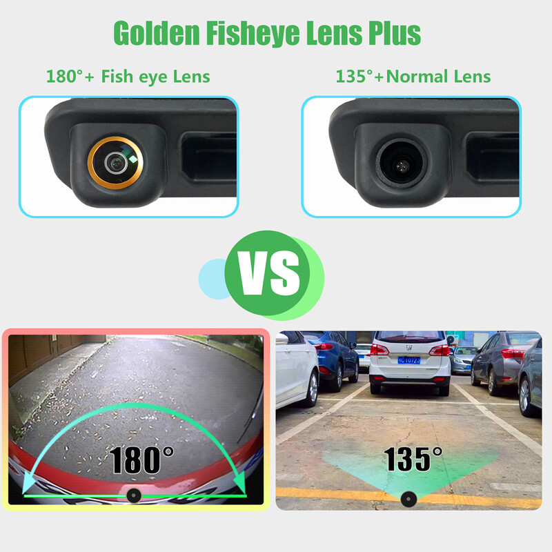 Wondefoo 180 grādu AHD automašīnas atpakaļskata kamera ūdensnecaurlaidīga nakts redzamība Ford Focus 2012 2013 Focus 2 3 transportlīdzekļa atpakaļgaitas kamera