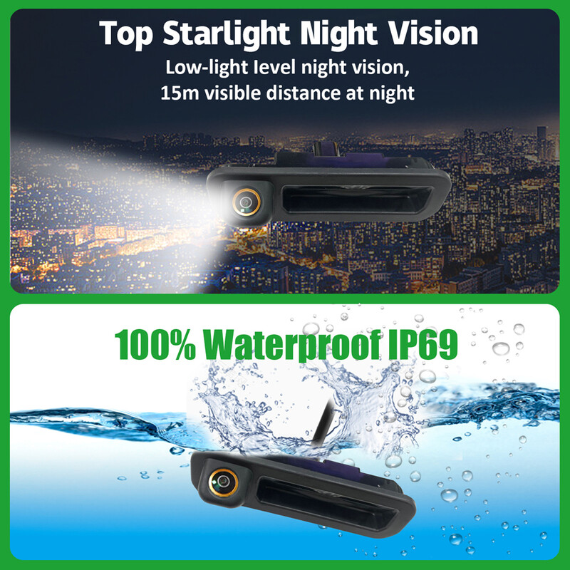 Wondefoo 180 grādu AHD automašīnas atpakaļskata kamera ūdensnecaurlaidīga nakts redzamība Ford Focus 2012 2013 Focus 2 3 transportlīdzekļa atpakaļgaitas kamera