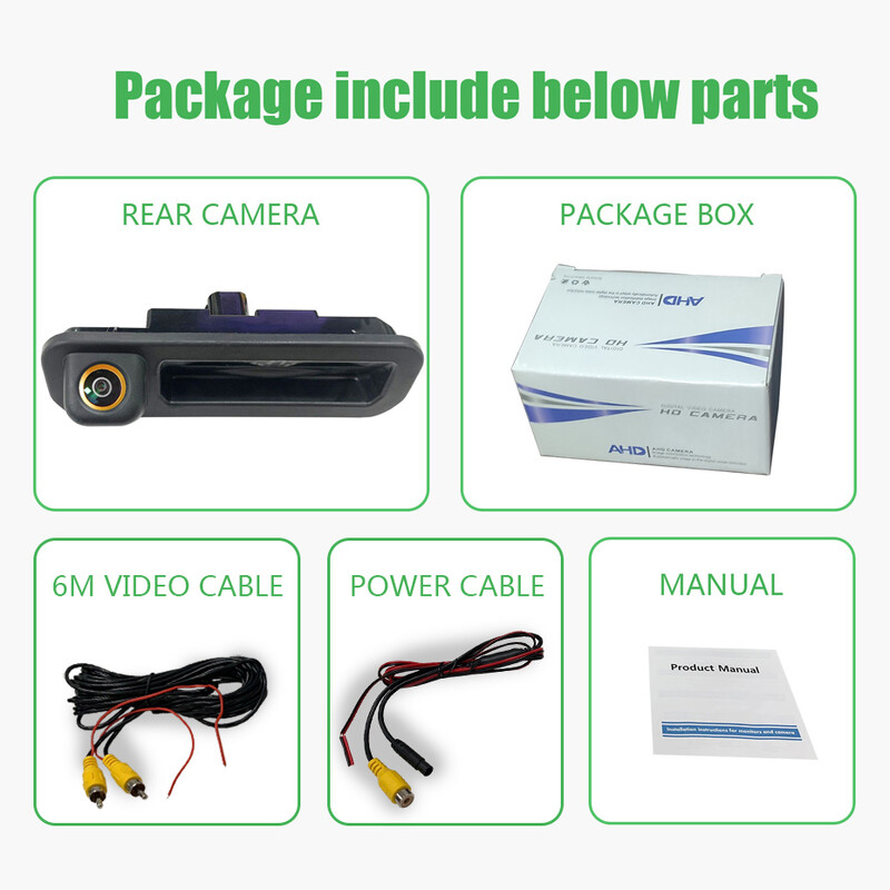 Wondefoo 180 grādu AHD automašīnas atpakaļskata kamera ūdensnecaurlaidīga nakts redzamība Ford Focus 2012 2013 Focus 2 3 transportlīdzekļa atpakaļgaitas kamera