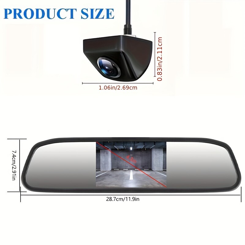 Резервна камера с монитор Система за резервна камера за кола Камера за обратно виждане с 4,3-инчов монитор Безопасно паркиране