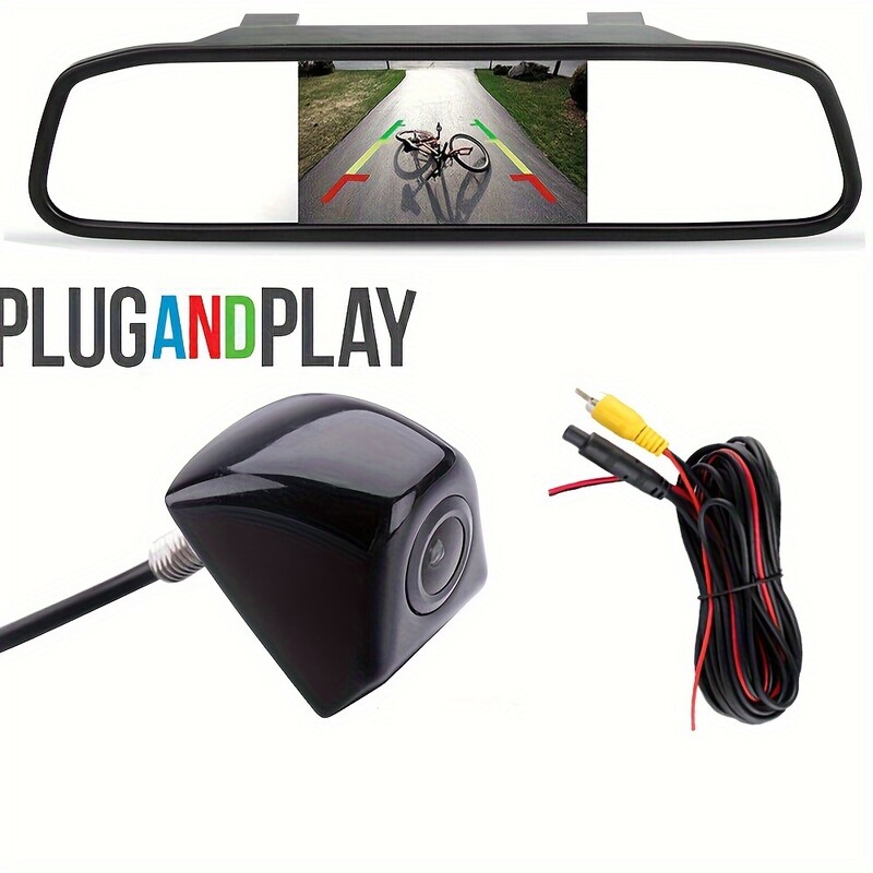 Резервна камера с монитор Система за резервна камера за кола Камера за обратно виждане с 4,3-инчов монитор Безопасно паркиране