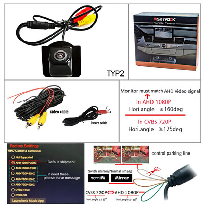 1920*1080P AHD Cameră de mers înapoi pentru mașină de rezervă pentru Honda Civic 2016 2017 2018 2019 2020 2021 Cameră de parcare inversă