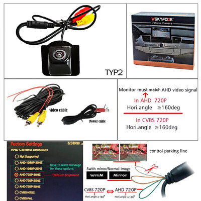 1920*1080P AHD Cameră de mers înapoi pentru mașină de rezervă pentru Honda Civic 2016 2017 2018 2019 2020 2021 Cameră de parcare inversă