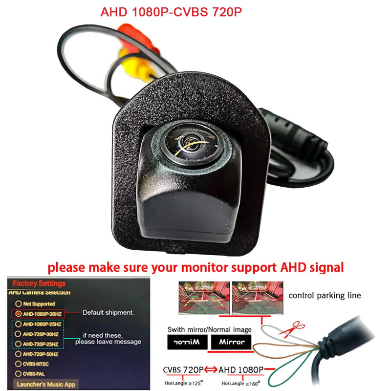 1920*1080P AHD Cameră de mers înapoi pentru mașină de rezervă pentru Honda Civic 2016 2017 2018 2019 2020 2021 Cameră de parcare inversă