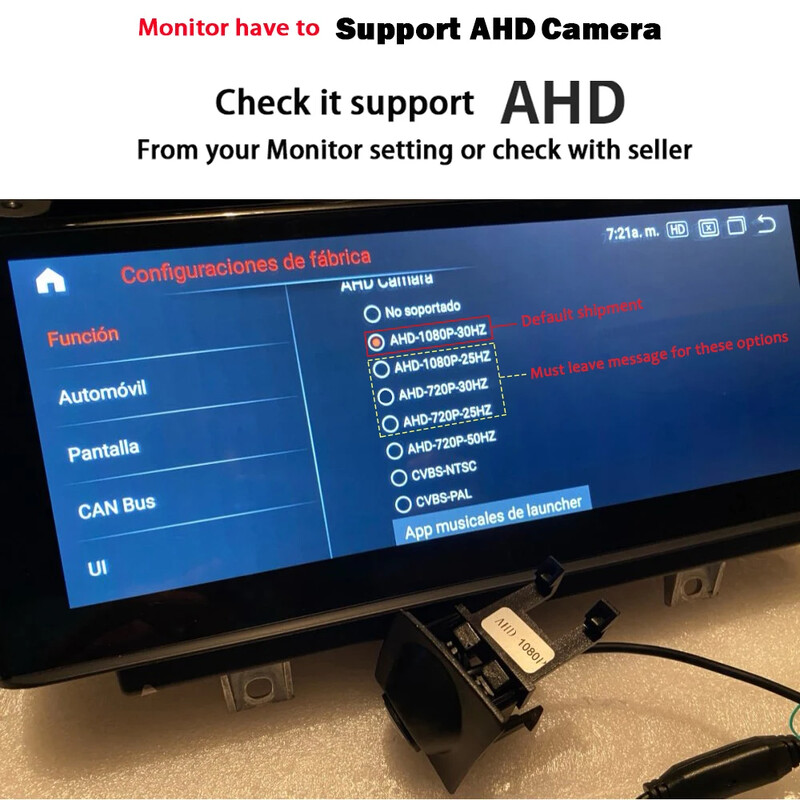 1920*1080P AHD Cameră de mers înapoi pentru mașină de rezervă pentru Honda Civic 2016 2017 2018 2019 2020 2021 Cameră de parcare inversă