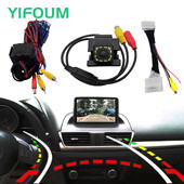 Fisheye Dynamic Trajektorijos automobilio galinio vaizdo atsarginė kamera, skirta Mazda Demio 2 Mazda2 Hatchaback 2014-2019 ir originalus gamyklinis ekranas