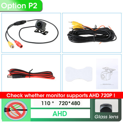 Automobilio kamera Transporto priemonės galinis 175° AHD 1080P Atbulinės eigos juodas žuvies akies objektyvas naktinio matymo atsarginė parkavimo pagalba Atsparus vandeniui universalus