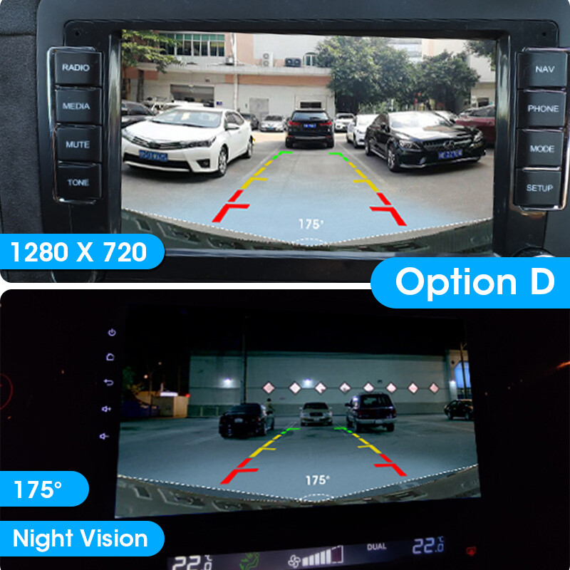Automobilio kamera Transporto priemonės galinis 175° AHD 1080P Atbulinės eigos juodas žuvies akies objektyvas naktinio matymo atsarginė parkavimo pagalba Atsparus vandeniui universalus
