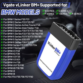 Vgate vLinker BM+ V2.2 ELM327 OBD Scanner Bluetooth 3.0/4.0/wifi Τα διαγνωστικά εργαλεία αυτοκινήτου OBD2 λειτουργούν με Bimmercode ELM 327 για BMW