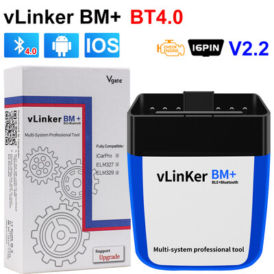 Vgate vLinker BM+ V2.2 ELM327 OBD skener Bluetooth 3.0/4.0/wifi OBD2 Auto dijagnostički alati rade s Bimmercode ELM 327 za BMW