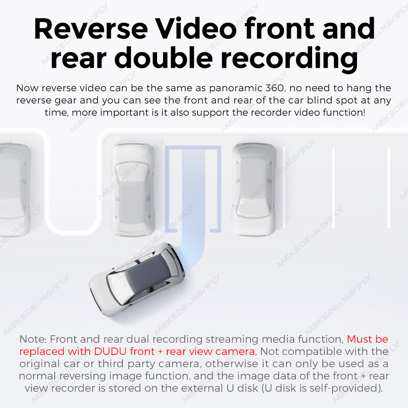 DUDUAUTO DUDU6 DUDU7 priedai, skirti SONY 307 priekinio ir galinio vaizdo kamerai AHD 1080P Night Vison atbulinės eigos kamera IP68 Atsparus vandeniui