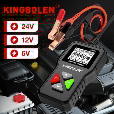 KINGBOLEN BM550, BM550 PLUS automašīnu akumulatoru testeris 6V 12V 24V akumulatoru sistēma Detect Auto Battery Analyzer Auto Battery Tool SOC SOH