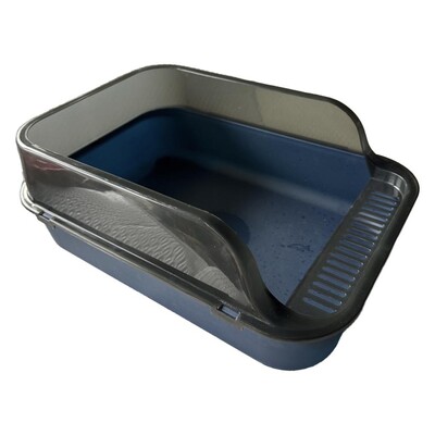 Kitty kraiko padėklas, kačių kraiko dėžutė, apsauganti nuo purslų katėms, tualetas su aukšta puse pusiau uždaru naminių gyvūnėlių kraiko padėkliuku kačių kraiko indas