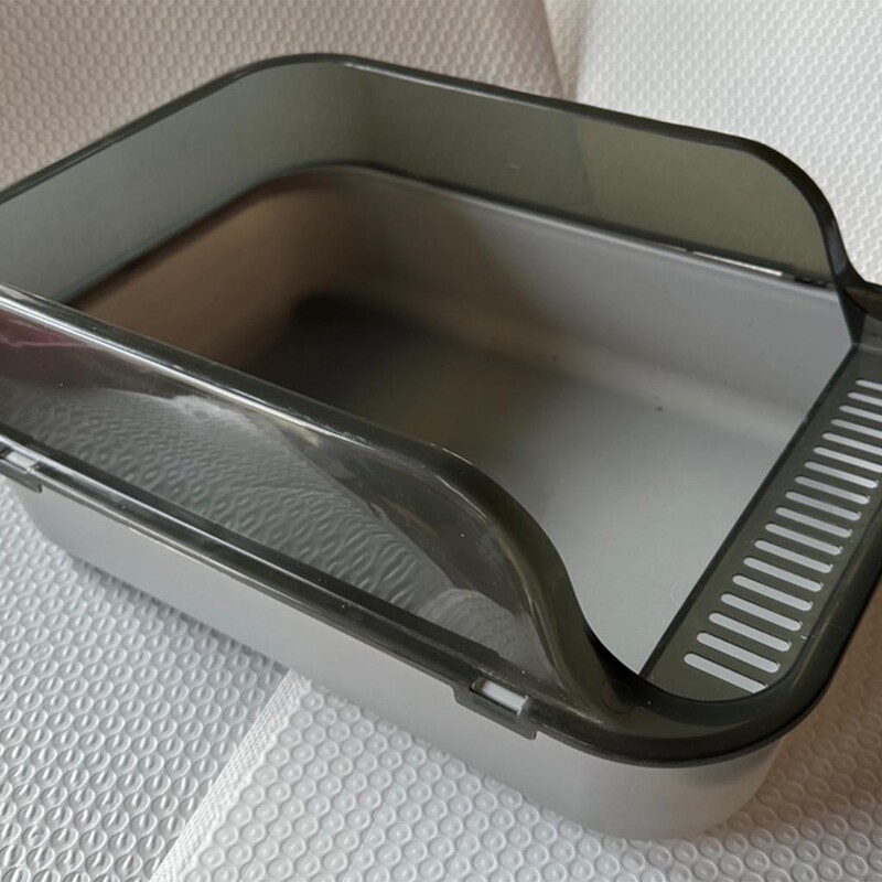 Kitty kraiko padėklas, kačių kraiko dėžutė, apsauganti nuo purslų katėms, tualetas su aukšta puse pusiau uždaru naminių gyvūnėlių kraiko padėkliuku kačių kraiko indas