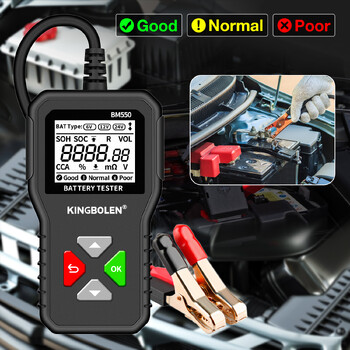 KINGBOLEN BM550 Car Battery Tester 6V 12V 24V Detect Auto Battery Analyzer 100-2000 CCA Battery Waveform Car Battery Car