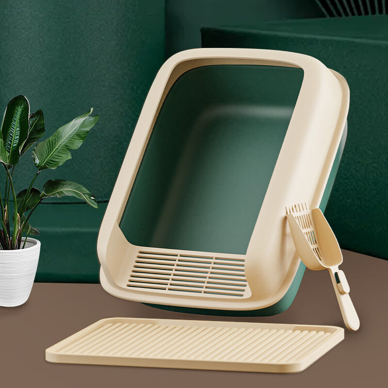 Litieră pentru pisici Cutie de nisip pentru animale de companie de dimensiuni mici pentru pisici anti-stropire, toaletă pentru animale de companie, cutie de nisip pentru pisici, tavă pentru pat pentru curățarea pisicilor